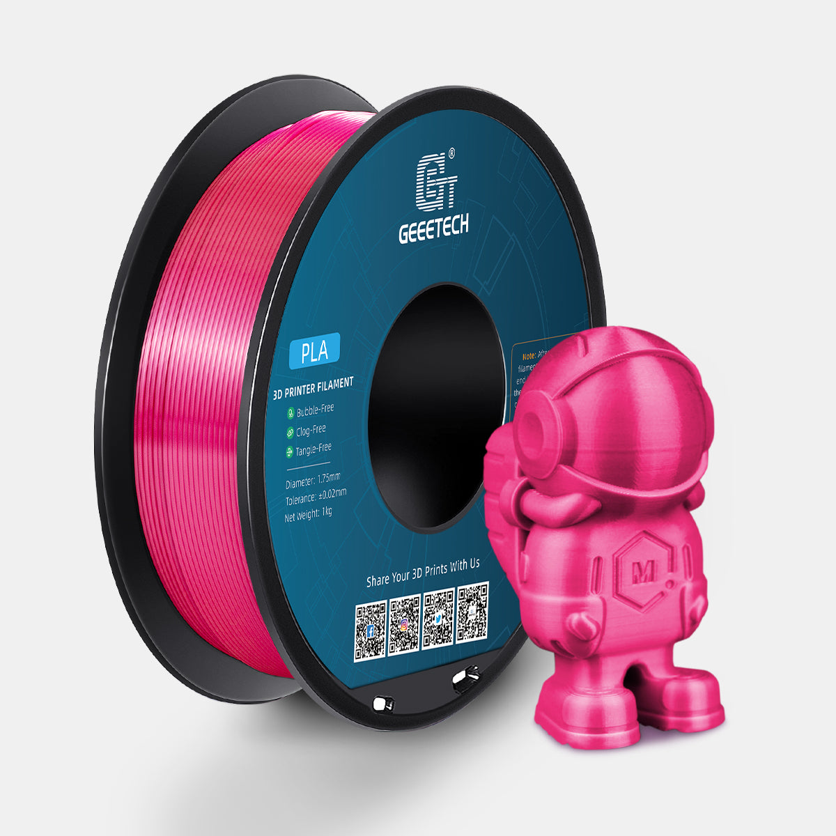GEEETECH PLA Silk 3D Printer Filament 1.75mm, 1kg Spool