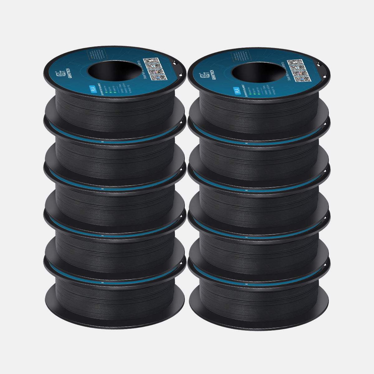 GEEETECH PLA 3D Printer Filament 1.75mm, 1kg Spool, 10 Rolls Bundle
