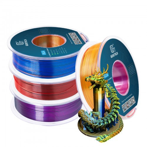 GEEETECH Silk PLA 3D Printer Filament 1.75mm, 1kg Spool,4 Rolls Bundle