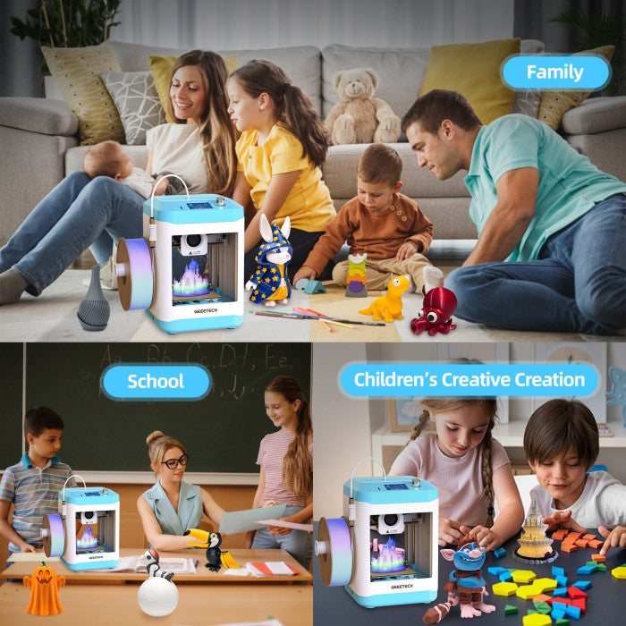 GEEETECH M1S High-Speed Mini 3D Printer for Kids & Beginners