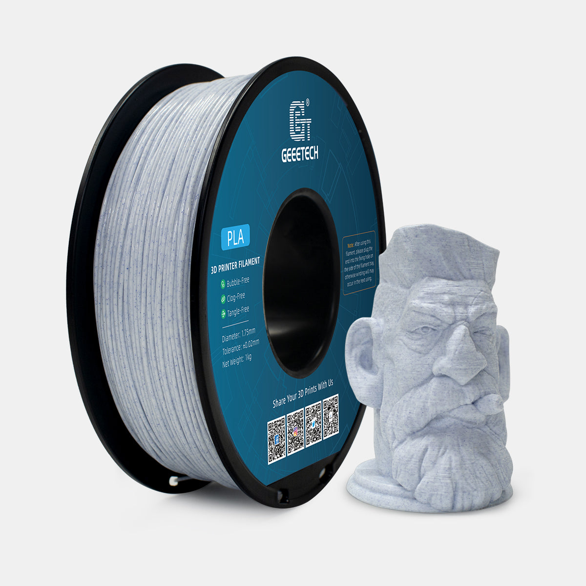 GEEETECH PLA Marble 3D Printer Filament 1.75mm, 1kg Spool